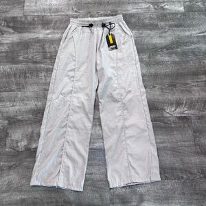 NWT Offcorss Wide Leg Utility Performance Pants Drawstring Beige Youth Sz. 12